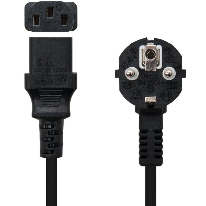 NANO CABLE Cable de Alimentación CPU CEE7/7 a C13 de 2 m, Negro